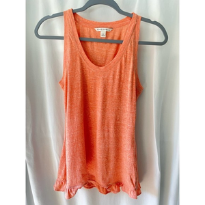 Banana Republic Heathered Salmon Tank with Ruffle‎ Trim size xs